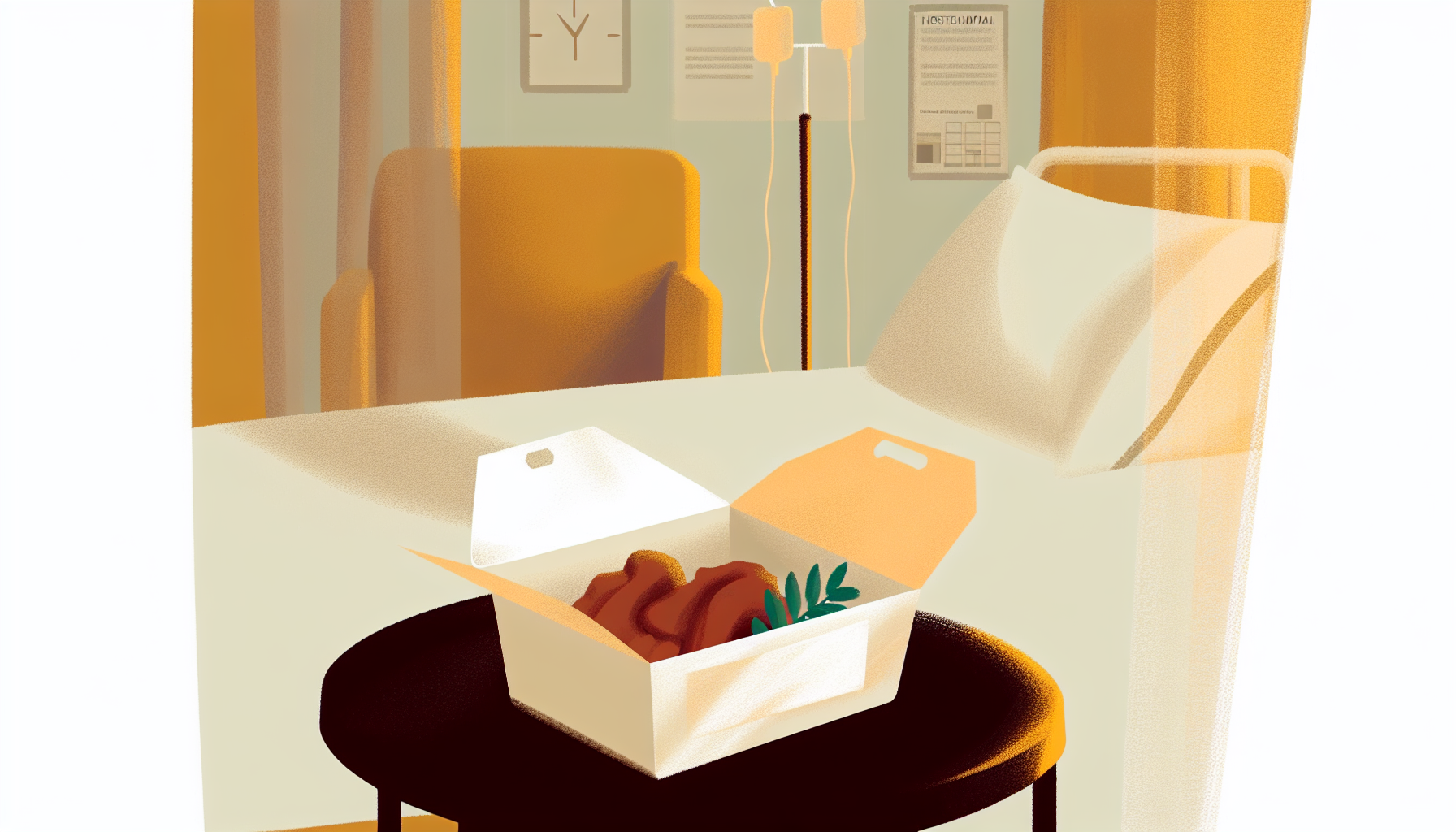 病房床頭櫃上的豬腳便當，來不及等到的味道